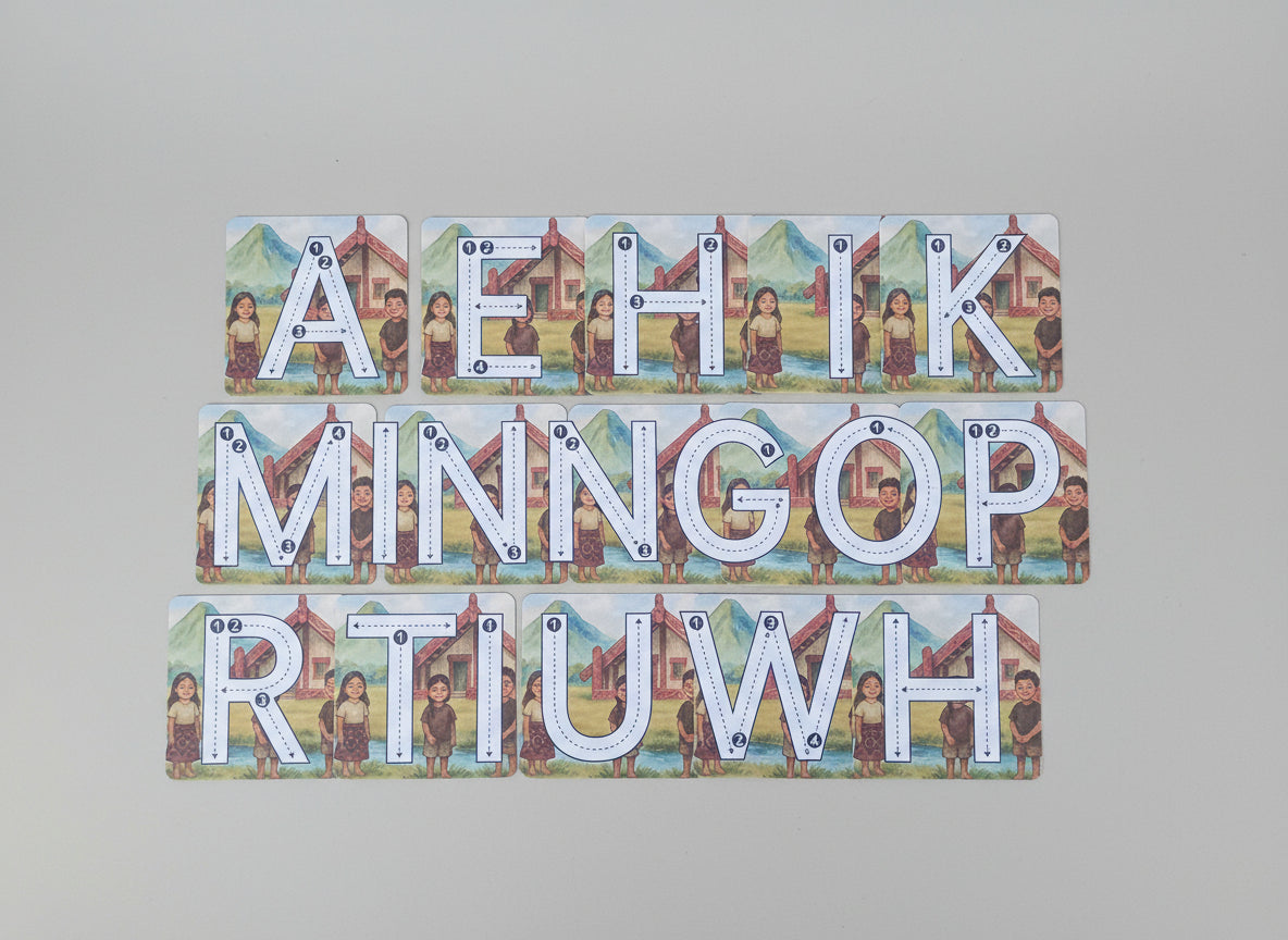 Kāri Pūmatua - Uppercase Tracing Cards