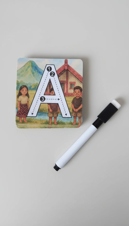 Kāri Pūmatua - Uppercase Tracing Cards